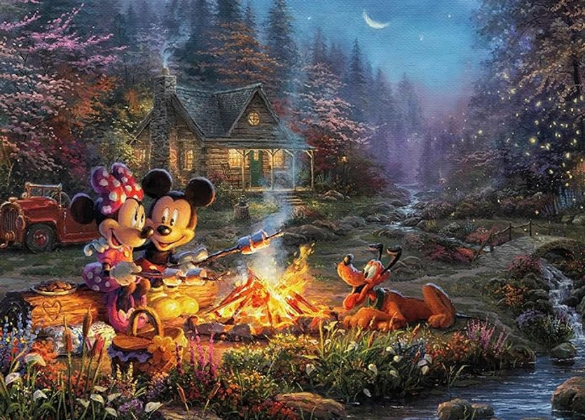 Ceaco - Disney - Thomas Kinkade - Mickey & Minnie Sweetheart Campfire - 1000 Piece Jigsaw Puzzle