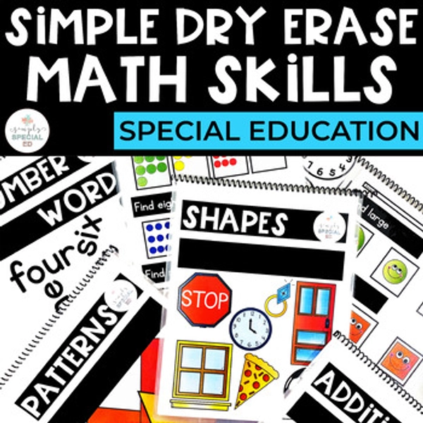 Math Skills | Dry Erase | Special Education | Time | Shapes | 1:1 Correspondence