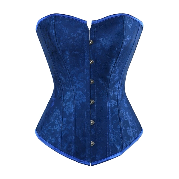 Grebrafan Bustier Corset Top Lace up Vintage Blue XS