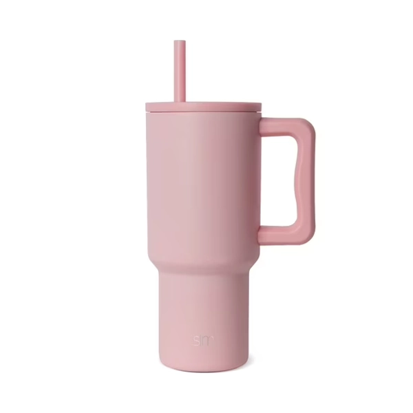 Simple Modern 30 fl oz Insulated Stainless Steel Trek Tumbler with Straw Lid | Blush