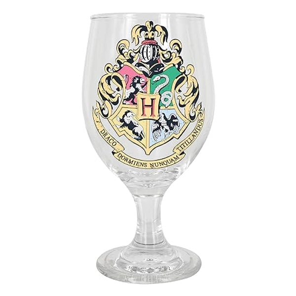 Hogwarts Wappen Farbwechsel Trinkglas - Offiziell lizenziertes Harry Potter Goblet für Wein, Cocktails & kalte Getränke, Neuheits-Harry Potter Themen Party-Dekoration Geschenk 330ml, 11oz