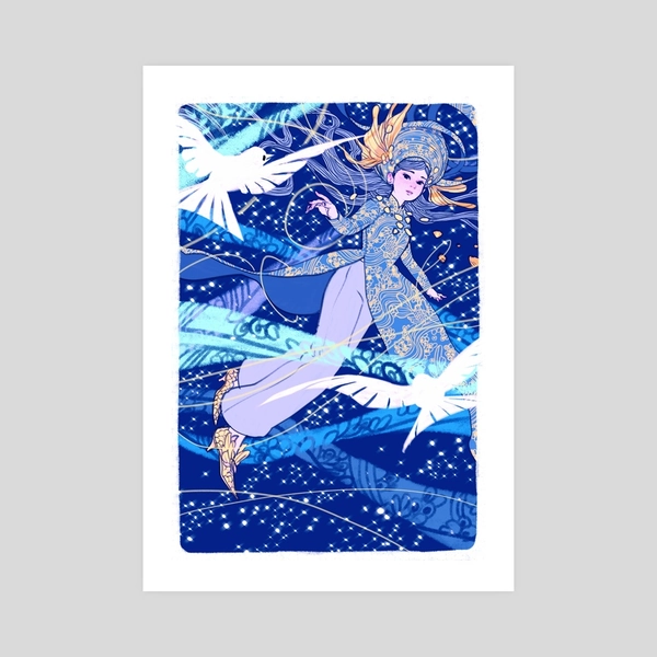 The Magic Fish - Gift of the Golden Fish, an art print by Trungles  