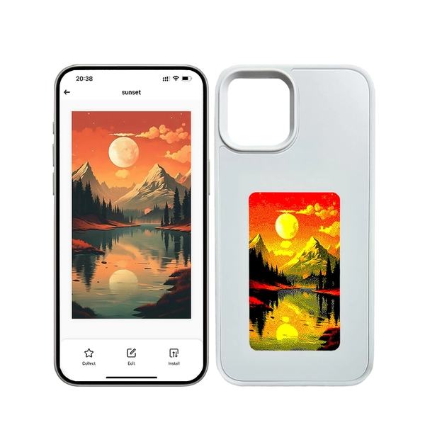 QSM for iPhone 12 pro max Ink Phone case,Custom Phone Portrait case for iPhone,Smart E Ink Digital Phone Case Photo Projection Instantly Display Photos On The Ink Screen Back Cover (Light Grey) - Light grey
