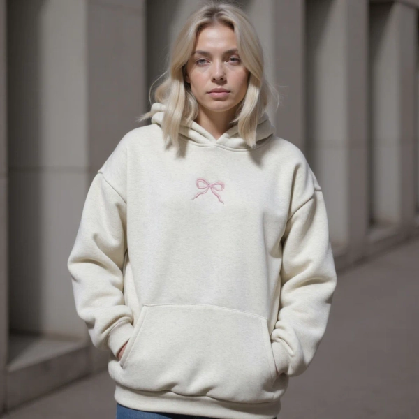 Ribbon Hoodie | Pink / M