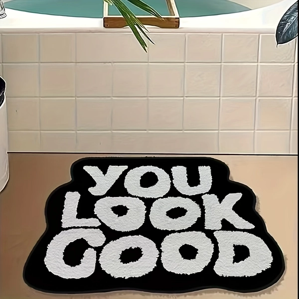 1pc Fashionable Personalized Print Area Rug - Eye-catching YOU Look Good Design - Durable, Washable, Anti-fading Faux Cashmere - Plush Luxury for Bedrooms, Bedside, Living Room, Sofa