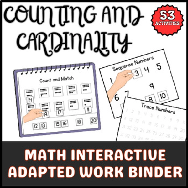 Counting and Cardinality Math Interactive Adapted Work Binder