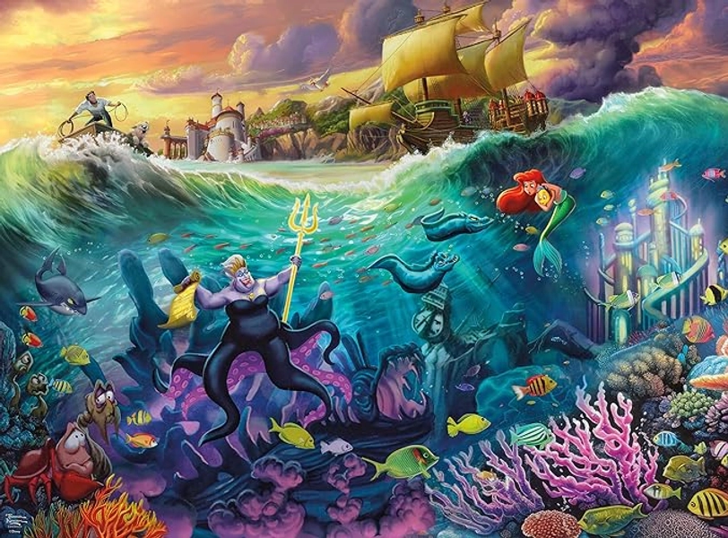 Buffalo Games - Silver Select - Thomas Kinkade - Disney Ursula - 1000 Piece Jigsaw Puzzle for Adults -Challenging Puzzle Perfect for Game Nights - Finished Size is 26.75 x 19.75