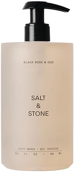Salt & Stone Body Wash with Antioxidants for Deep Moisture | For Women & Men, Sulfate, Paraben, & Dye Free, Leaving Skin Soft and Hydrated - Black Rose & Oud - 15.2 fl oz