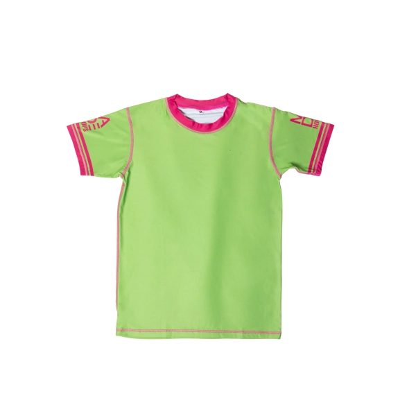 SOLID CONTRAST COMPRESSION T-SHIRT | YM / Lime & Pink