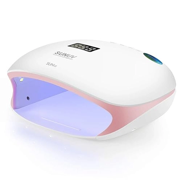 SUNUV SUN4S 48W LED UV Light Nails Lamp, UV Lamp for Gel Nails with 4 Timer Settings, Gel UV LED Nail Lamp for Gel Polish, Nail Dryer Pink - Pink