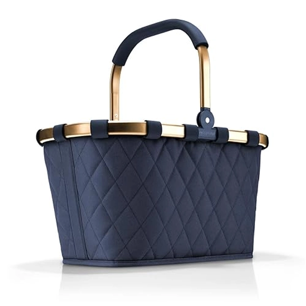 reisenthel carrybag frame rhombus midnight gold – Stabiler Einkaufskorb mit viel Stauraum und praktischer Innentasche – Elegantes und wasserabweisendes Design - Frame Rhombus Midnight Gold - Single