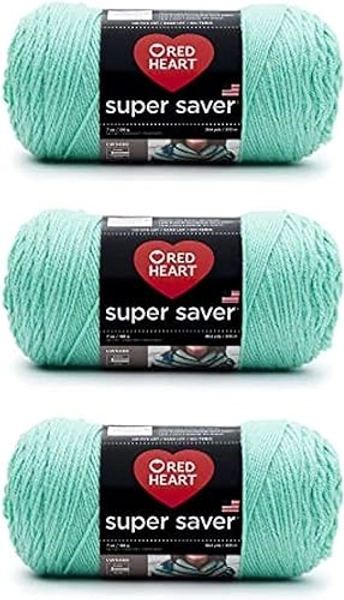 Red Heart Super Saver Aruba Sea Yarn - 3 Pack of 198g/7oz - Acrylic - 4 Medium (Worsted) - 364 Yards - Knitting/Crochet - Aruba Sea - 3 pack