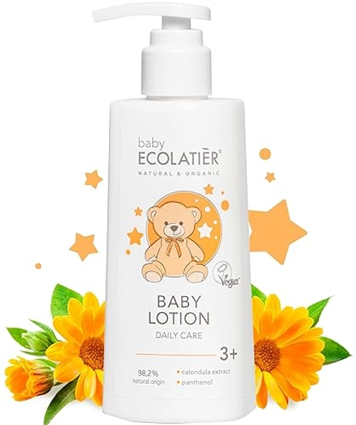ECOLATIÈR Kids Lotion Daily Care 3+ Baby Lotion, 8.5 fl oz | with Calendula & Panthenol