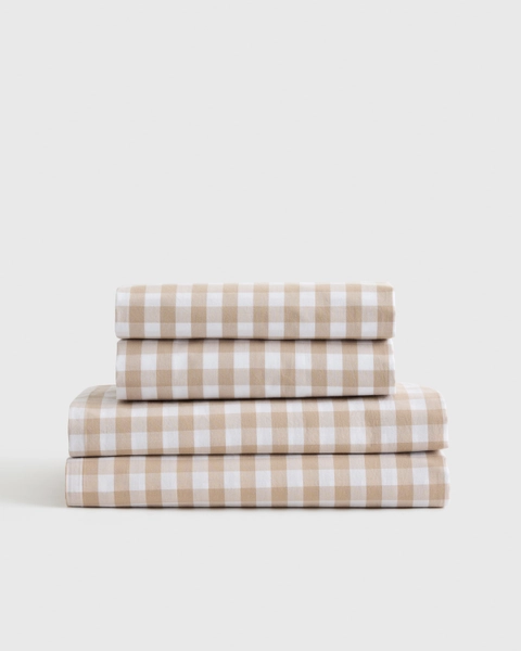 Gingham Sheet Set- Olive color, Queen size