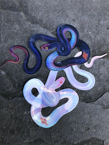 Black and White Magic - Holographic Snake Sticker Set — Feralcatbox  