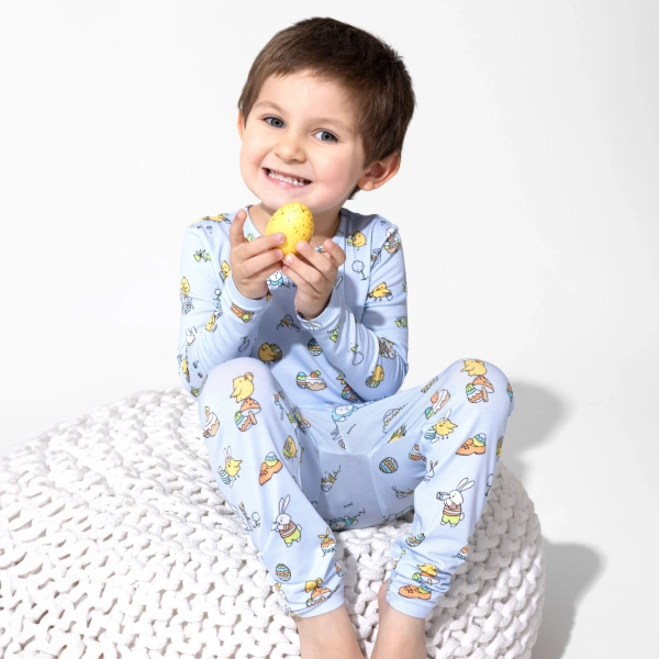 Easter Bunny Blue Bamboo Kids Pajamas | 18-24 Months