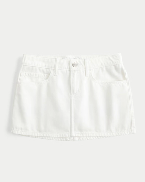 Low-Rise Denim Mini Skort
