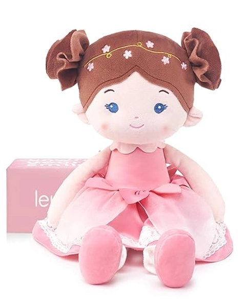 LeyaDoll Soft Baby Doll Toys (16''), My First Baby Rag Doll for 1 Year-Old Girl Birthday Gift, Christmas Plush Toys Gift for Toddler Kids Infants-Blossom-Fairy - Blossom-pink