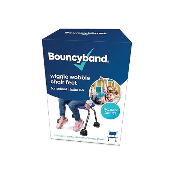 Bouncyband Wiggle Wobble Chair Feet – Transform a Standard School Chair into a Wobble Chair – Chair Feet for Classroom Help Improve Concentration and Calm Children Aged 3+ - 1 Count (Pack of 1)