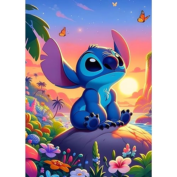 DPHERO 5D Bricolage Stitch Diamond Painting, DIY Broderie Fleurs Diamant Painting Kit Complet, Coucher de Soleil Kits de Peinture sur Diamant Point de Croix Painting pour Adultes Débutants 30x40cm