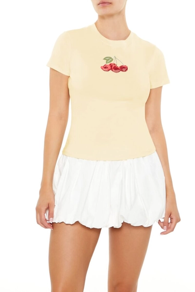 Cherry Graphic Baby Tee | Forever 21