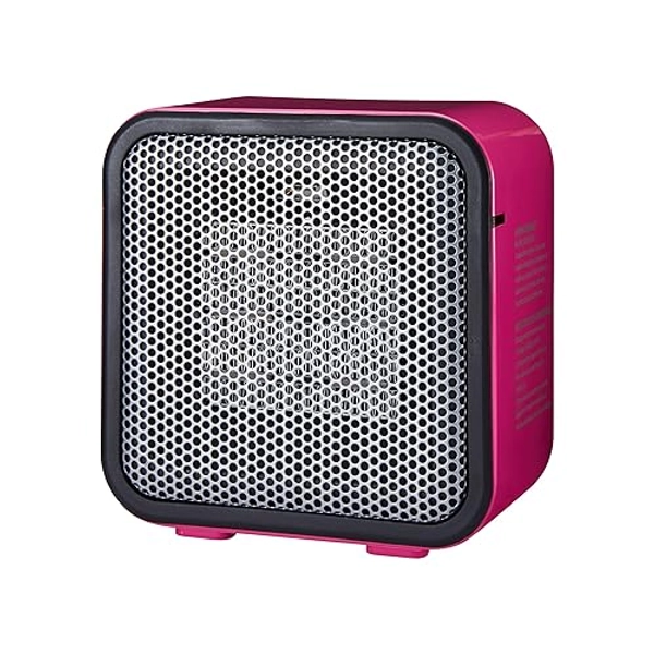 Amazon Basics Ceramic Space Heater, Mini Heater for Office Desk, Portable Tent Heater for Camping (Indoor Use), 500 W, With Tip-Over Protection, Lightweight (1.4 LBS), Pink, 5.9 x 3.2 x 6 inches - Pink