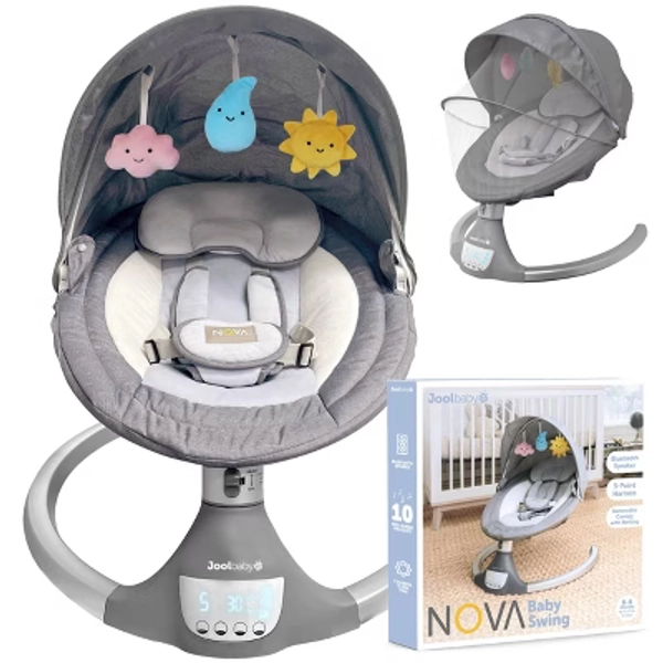 Jool Baby Nova Motorized Infant Baby Swing - Gray