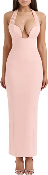 HOUSE OF CB Gianina Halter Column Gown | Nordstrom