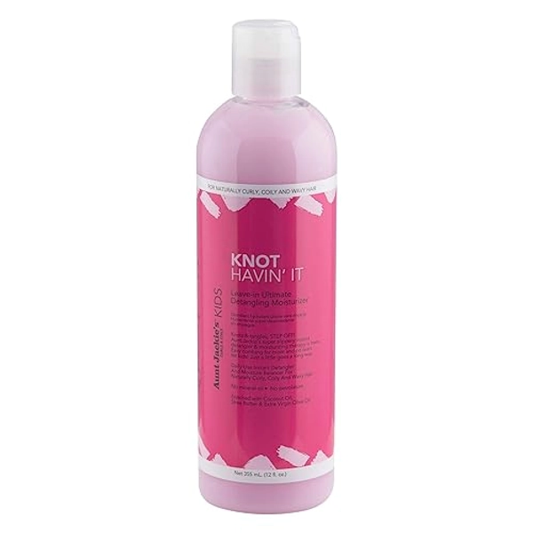 Aunt Jackie's Kids Knot Havin' It Leave-In Ultimate Detangling Hair Moisturizer for Naturally Curly, Coily and Wavy Hair, 12 oz - green - 12 Fl Oz (Pack of 1)