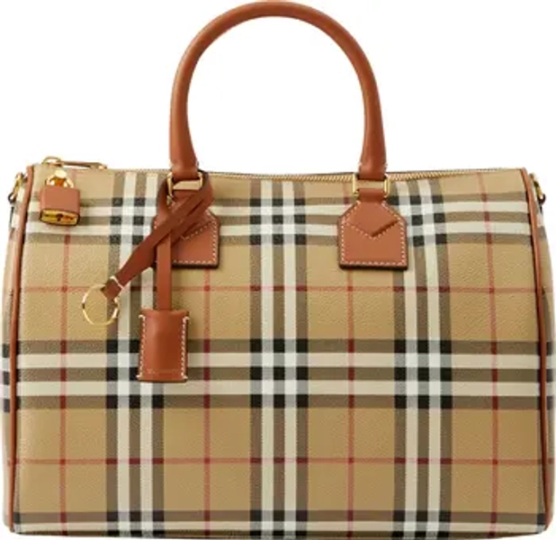 Burberry Medium Bowling Check Coated Canvas Duffle Bag | Nordstrom