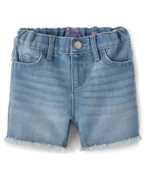 Baby And Toddler Girls Denim Midi Shorts - Blue