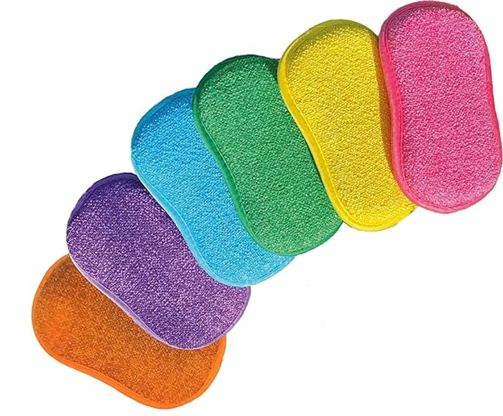 EPONGENIO 5+1 Offert - MYBO TV - Lot de 5 éponges + 1 Offerte Double Faces Réutilisables- Lavables en Machine - Anti Rayure et Multi Surfaces- Multicolores - 11cmx17cm- Vu à la Télé - Multicolores