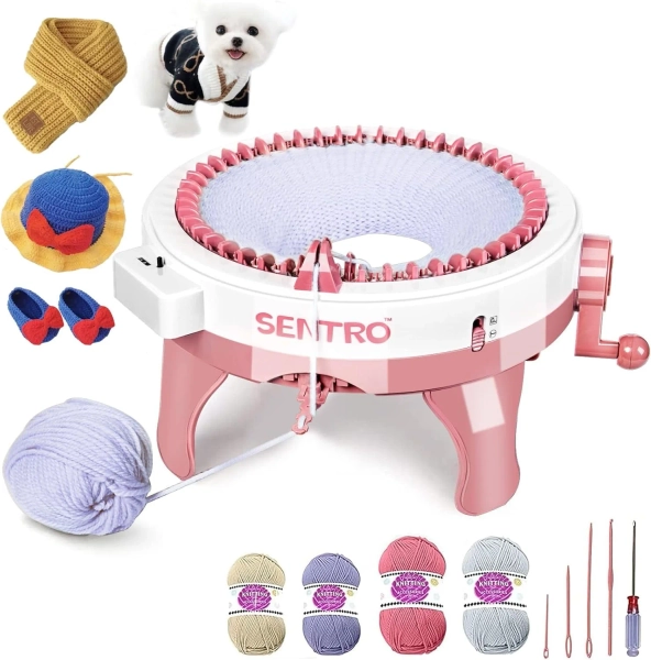 Zcvtbye Knitting Machines, with 48 Needles Smart Weaving Loom, Row Counter, and Rotating Double Loom