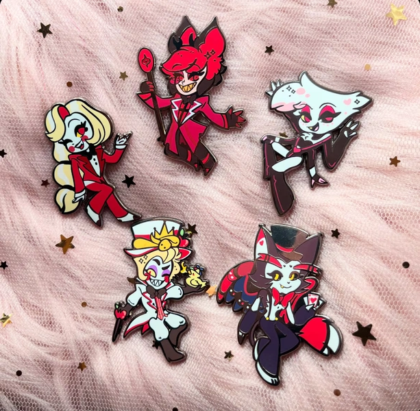 hazbin hotel pin set 🍎🔥