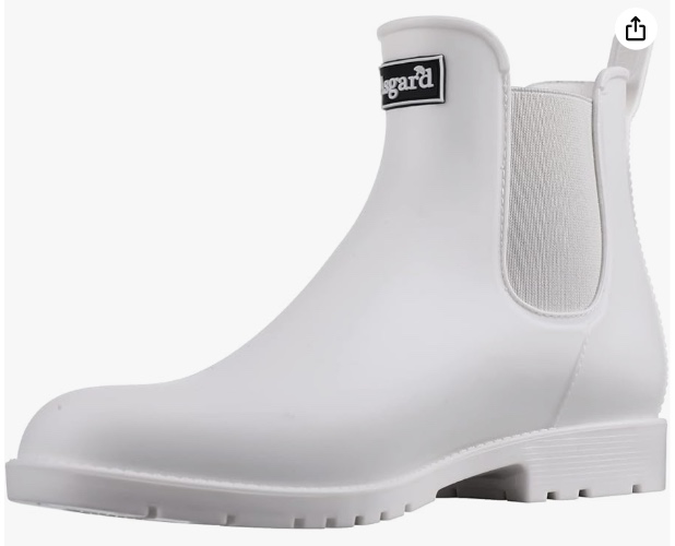 Asgard Women's Ankle Rain Boots Waterproof Chelsea Boots - 5 New White