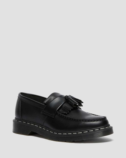 DR MARTENS Adrian White Stitch Smooth Leather Loafers