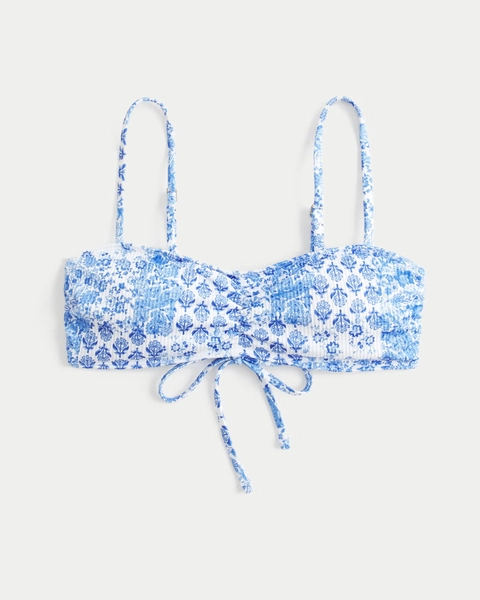 ⭐️Ribbed Tie Scoop Bikini Top