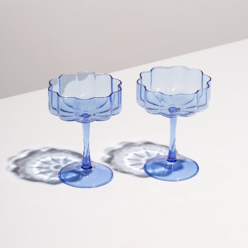 TWO x WAVE COUPE GLASSES - BLUE