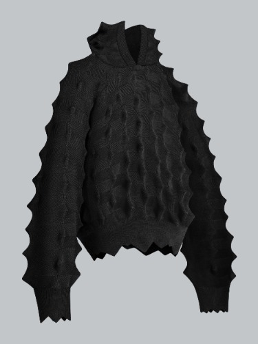 Spiked Hoodie Black