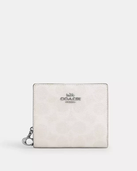 Sv/White/Chalk Snap Wallet In Signature Canvas