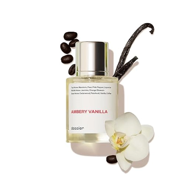 Dossier - Ambery Vanilla 1.7Oz (50ml) - Eau de Parfum - Inspired by Y S.L's B.lack O.pium - Long-lasting Fragrance - Feminine - 1.7 Fl Oz (Pack of 1)