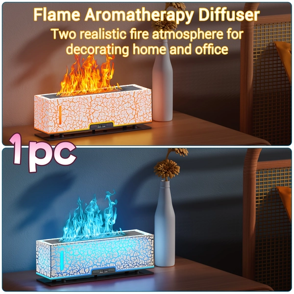 Flame Diffuser Humidifier Essential Oil Diffuser 6.76oz Home Office Desktop Aromatherapy Diffuser, Cool Mist Diffuser for Home Great Room, Office, Bedroom
