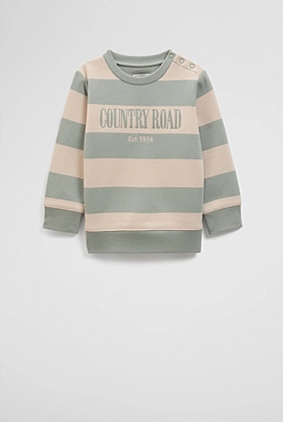 Verified Australian Cotton Heritage Stripe Sweat