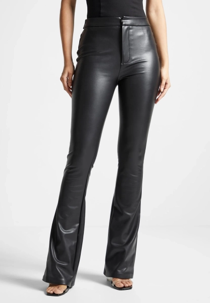 Leather Mini Flared Leggings - Black | US 12 / Black / WMN3651-01