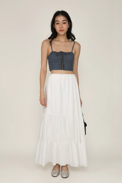 Regular Jardin Tiered Skirt (White)