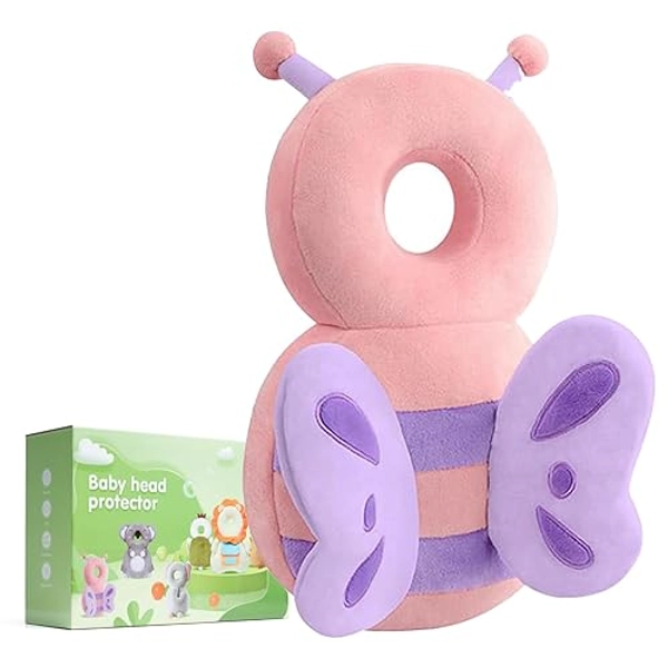 Baby Fall Back Head Protector - Baby Head Protector Backpack for Crawling Walking Gifts, Adjustable Toddlers Head Safety Pad Cushion - Butterfly