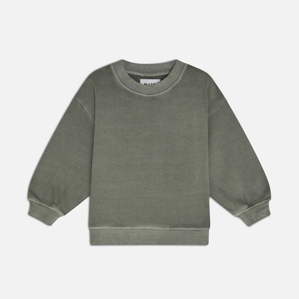 Mini Organic Fleece Crew Neck Sweatshirt | FOREST / 12/18m
