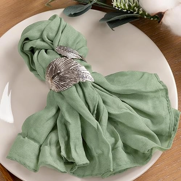 MLMC 40 Pack Sage Green Cheese Cloth Napkins Dinner Napkins Reusable Cloth Napkins 21"x21" for St. Patrick's Day Baby Shower Party Events Decor - Sage Green - 21" x 21" (Set of 40)