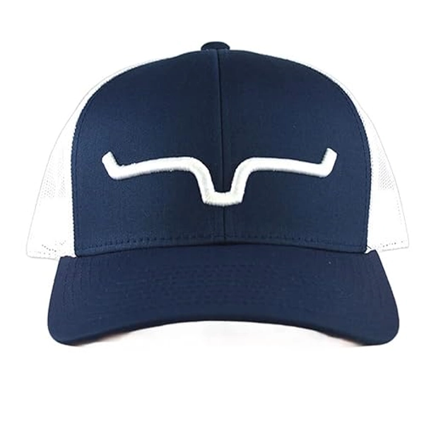 Kimes Ranch Unisex Weekly Upgrade 110 3-D Embroidered Horns Adjustable Snapback One-Size Hat - One Size - Navy/White