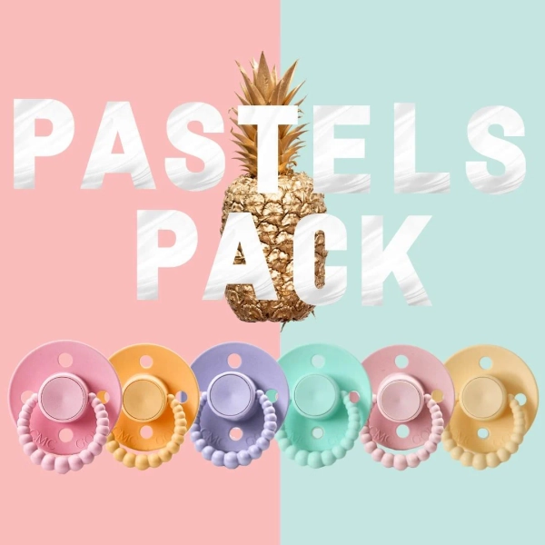 CMC Bubble Dummy Pre Packs (Pack of 6) | Pastels Pack / Air Filled / Size 2 (6-18m)